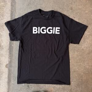 Notorious BIG Black T-shirt Women’s Size Medium Biggie Spellout 2 sided 90s